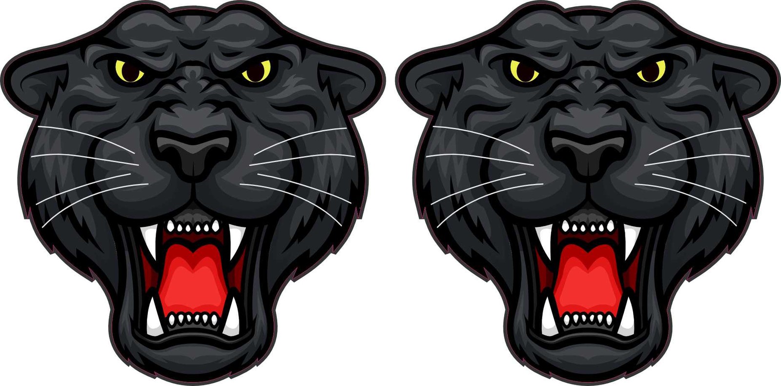 StickerTalk Panther Head Mascot Stickers, 3 inches x 3 inches