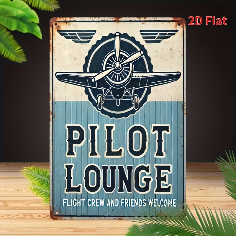 Vintage Pilot Lounge Measuring Featuring Tin Metal Signs Home Décor 8×12