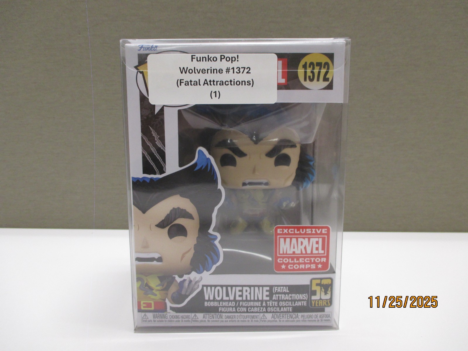 Funko Pop! Marvel Wolverine #1372 (Fatal Attractions) with protector