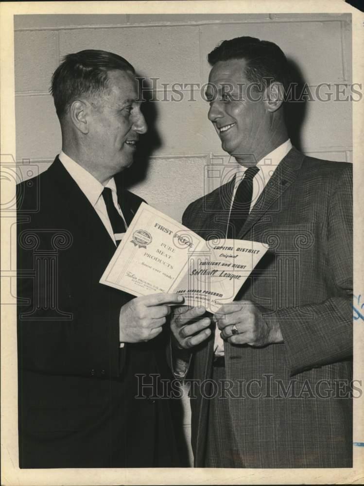 1964 Press Photo Opening ceremonies for night softball league, Albany, New York