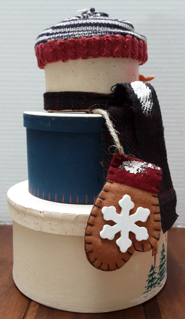Snowman Stackable Nesting Rounds “Winter is for the Birds”