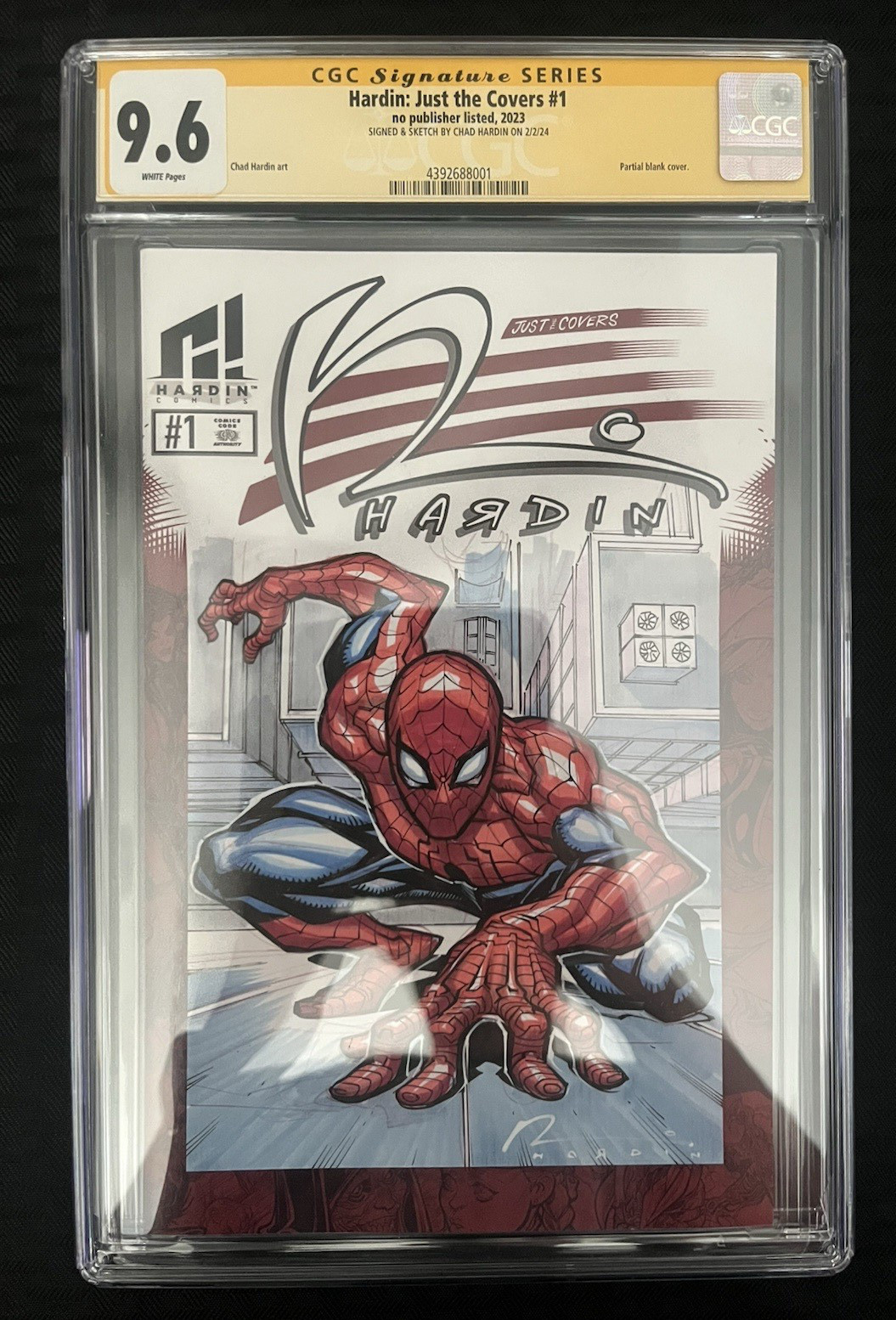 Hardin Just The Covers #1 CGC 9.6 SS Chad Hardin Original Spider-Man Sketch