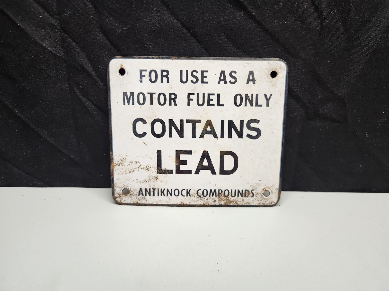 For Use As A Motor Fuel Only Contains Lead Original Sign Gas Pump Sign