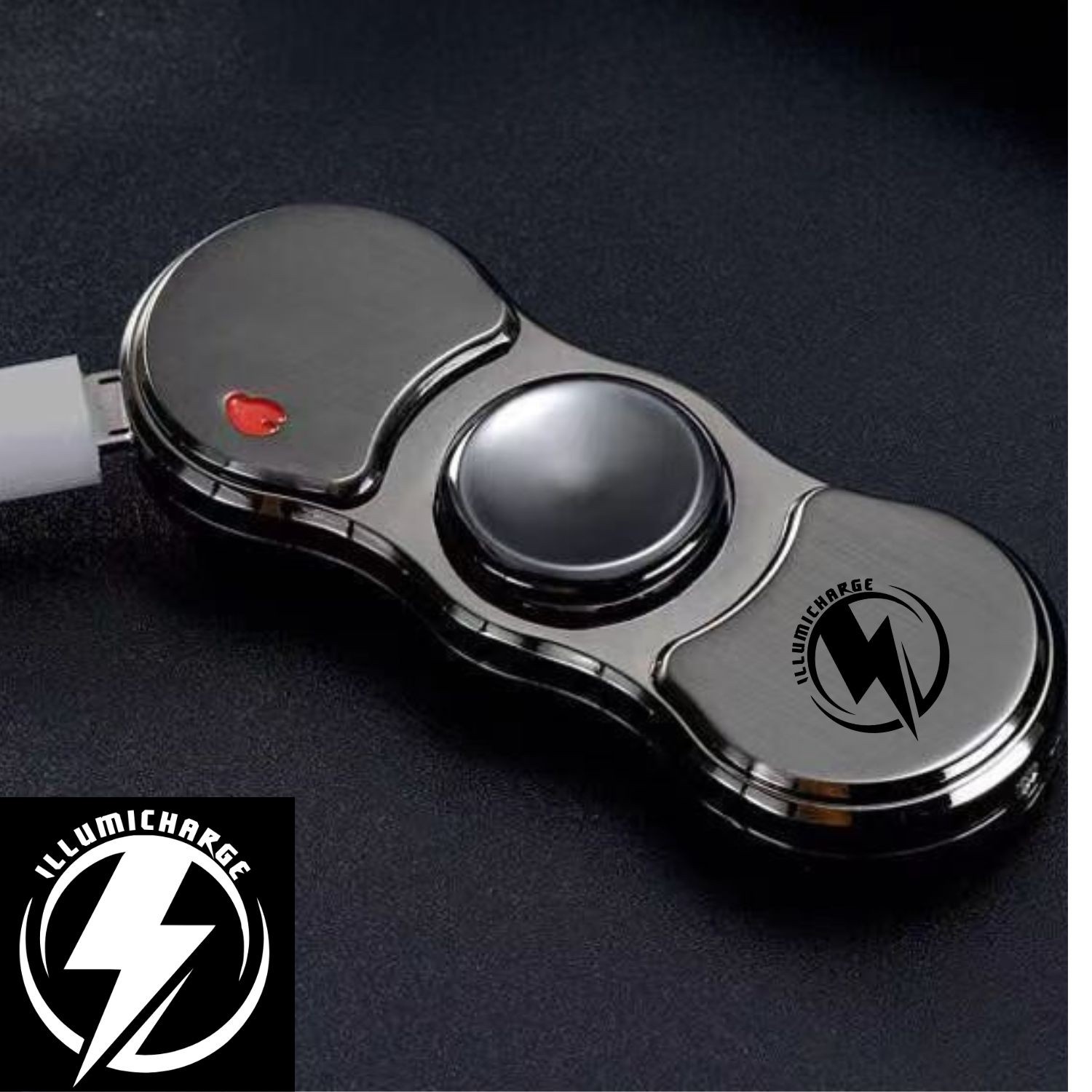 Spinner Cigarette Lighter LED display Fidget Light Up “I Love You”