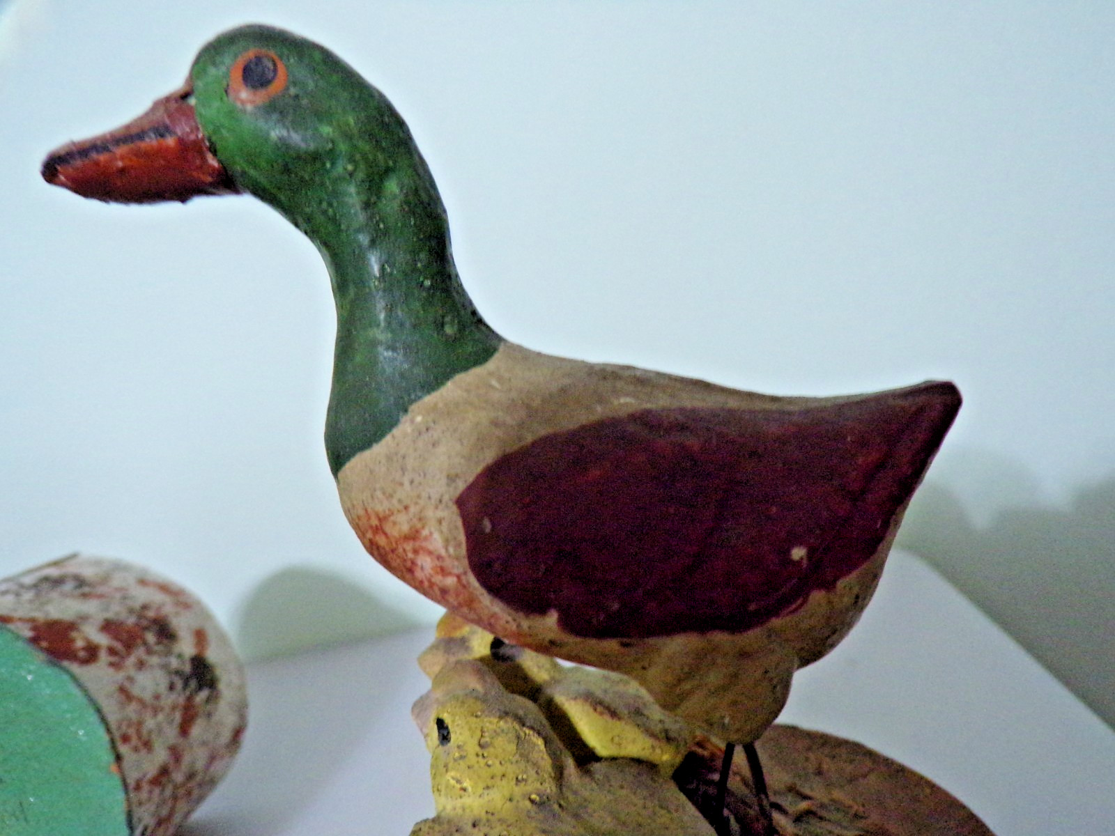 MALLARD DUCK UNIQUE CANDY CONTAINER Paper Mache Hand Painted 6-1/2″ x 3-3/4″