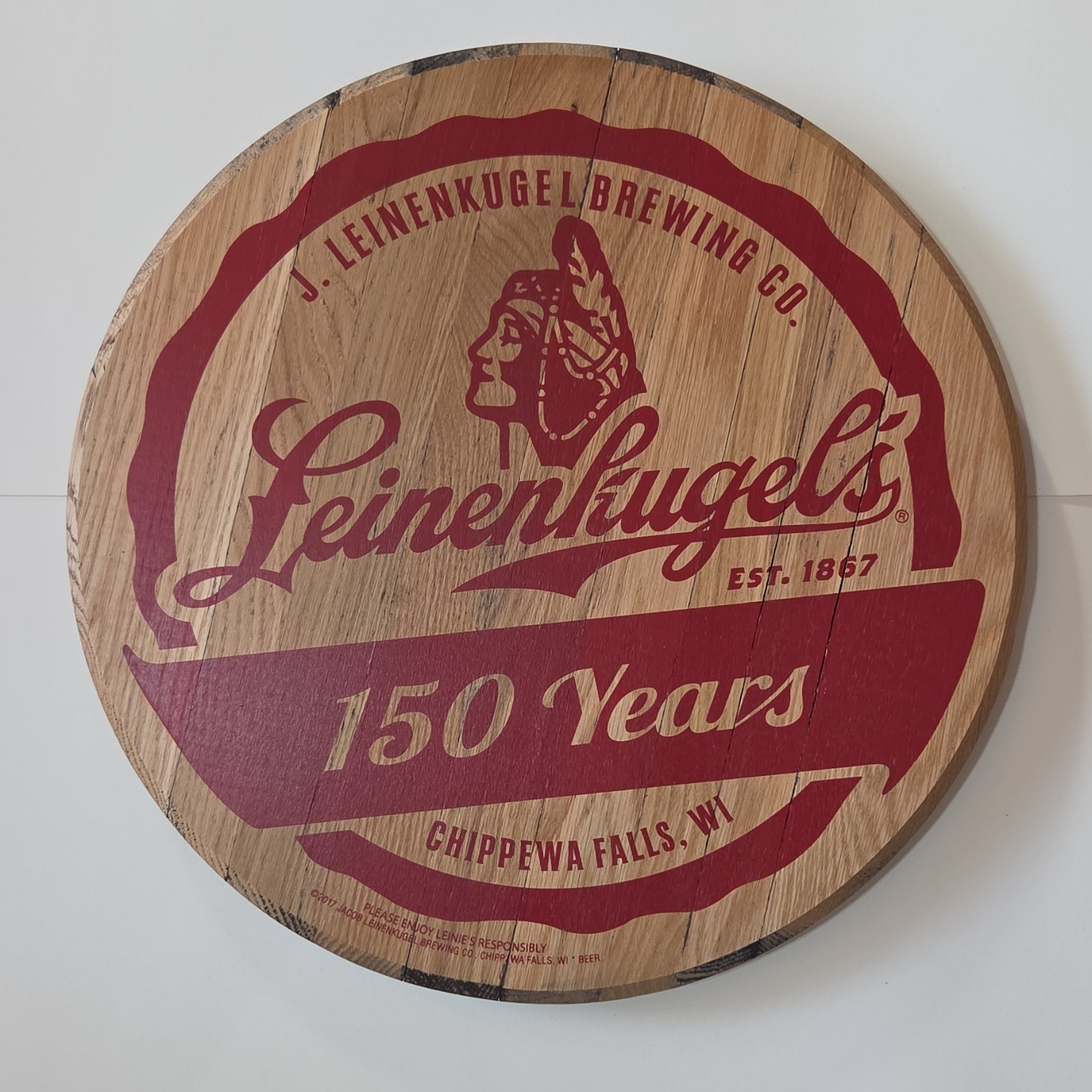 Leinenkugel’s 150 Years Wooden Beer Sign Chippewa Falls WI Breweriana NEW