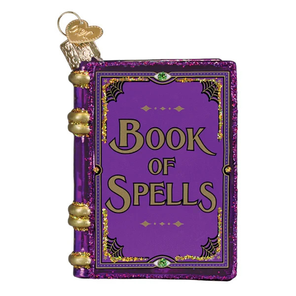 Old World Christmas BOOK OF SPELLS (26103) Glass Ornament w/OWC Box