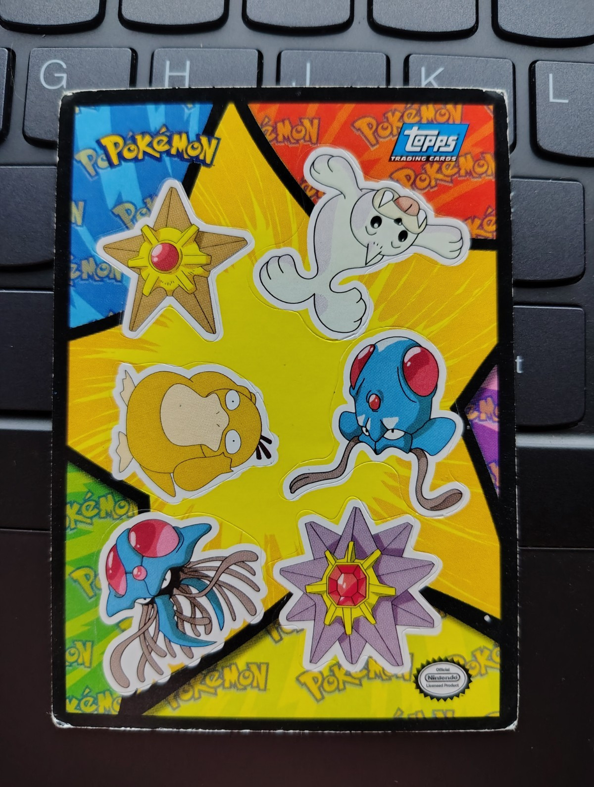 Topps Pokémon Stickers 1999 #98 Sticker Staryu Starmie Psyduck Tentacruel