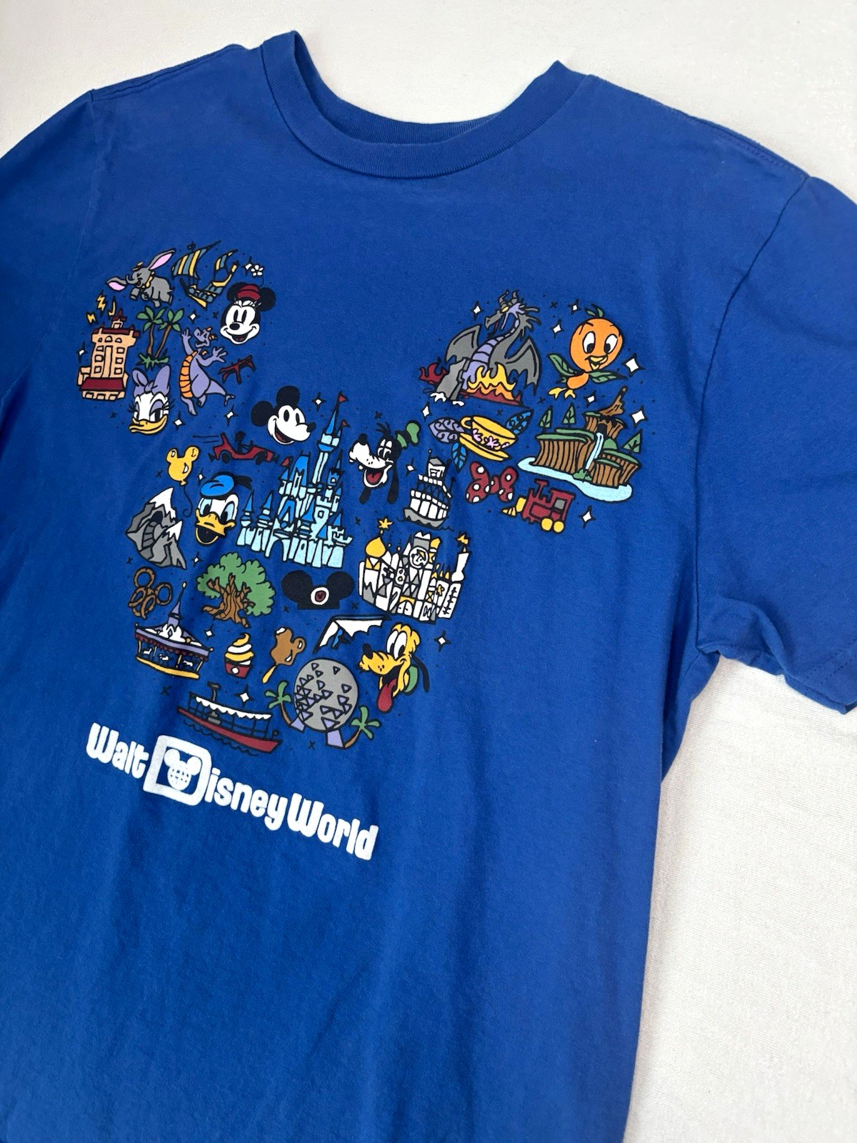 Disney Walt Disney World Blue Graphic T-Shirt, Unisex Adult L, 100% Cotton