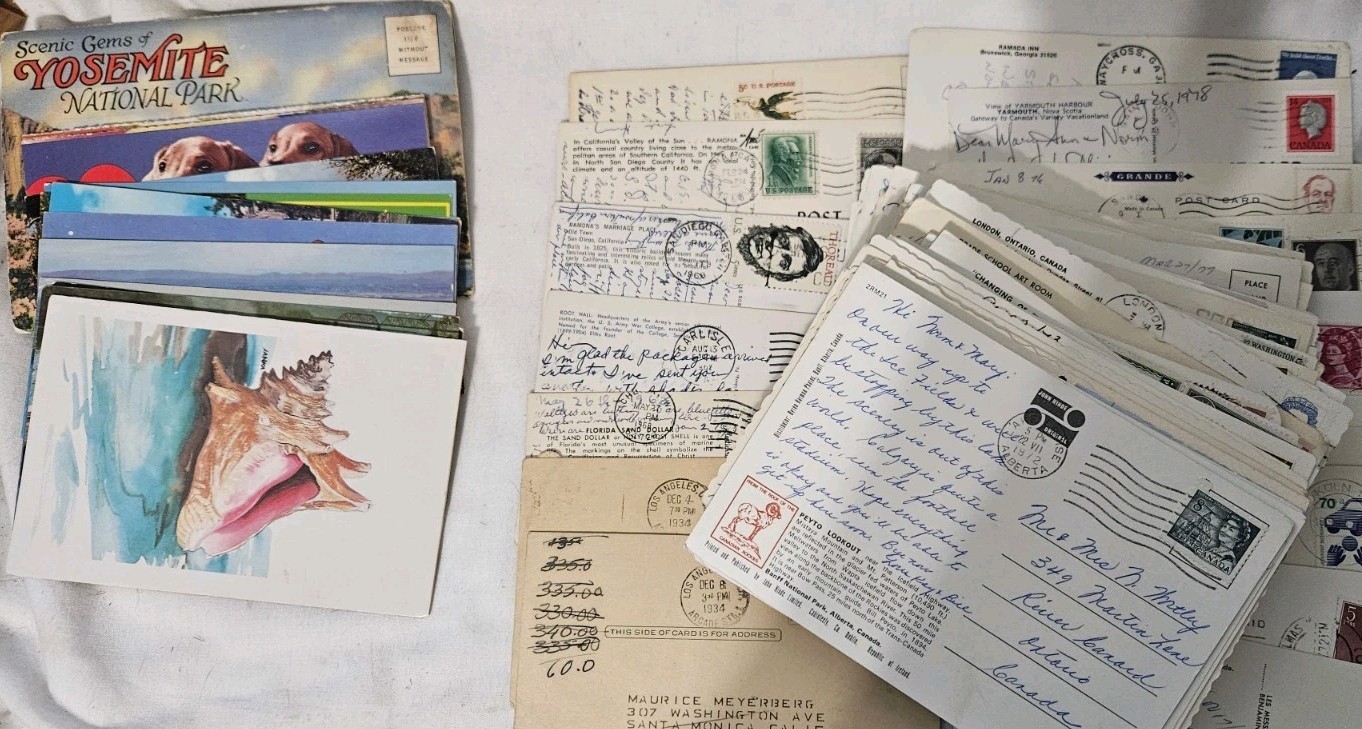 150+ Ephemera Lot 1930s-1970s Europe Canada U.S. Postcards