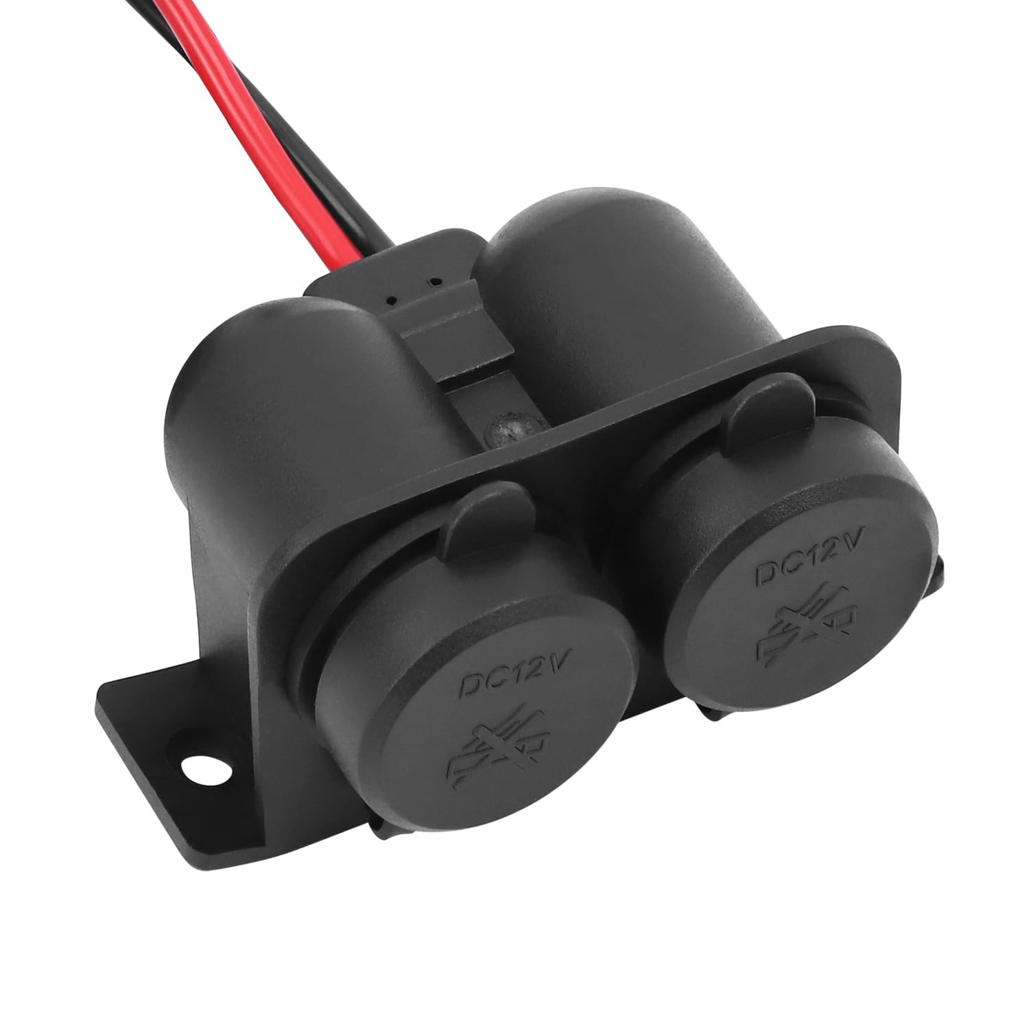 DC 12V Cigarette Lighter Socket with Blade Fuse 15A, 2 Socket Cigarette Lighter