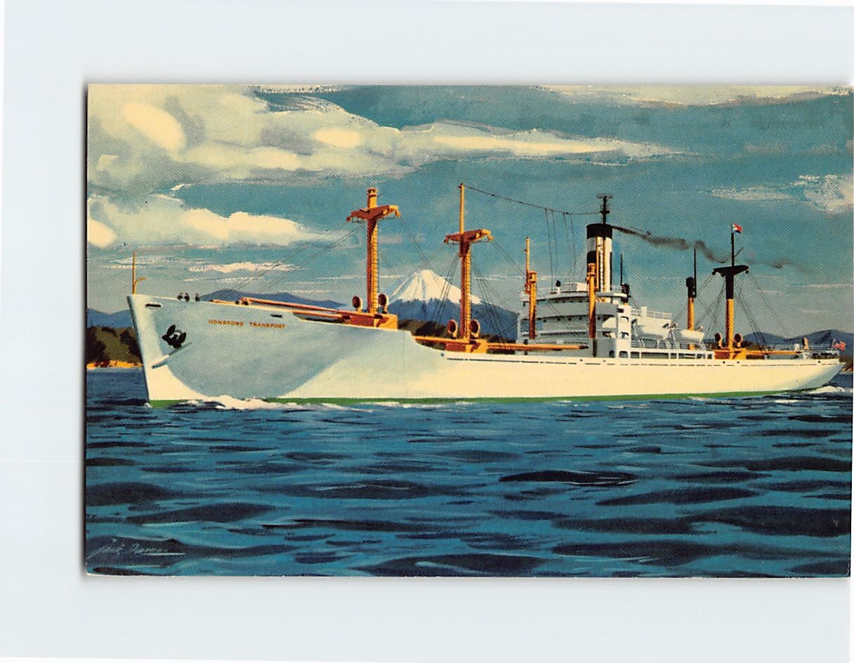 Postcard SS Hong Kong Transport In Japanese Waters Japan
