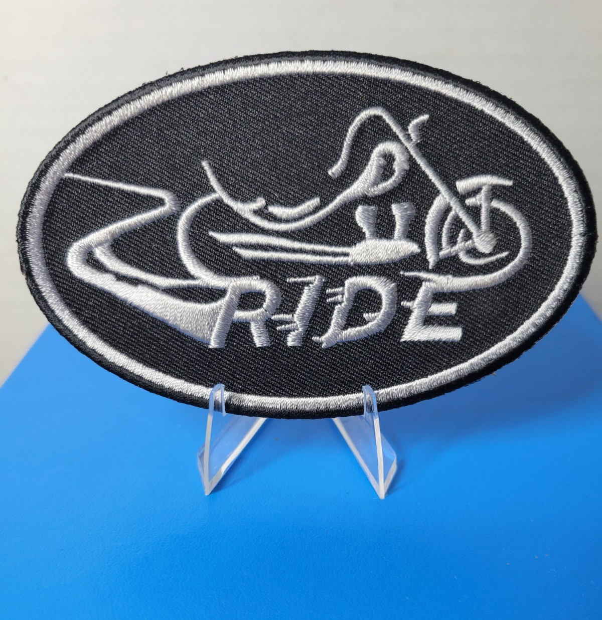 Biker Ride Patch Black and Silver