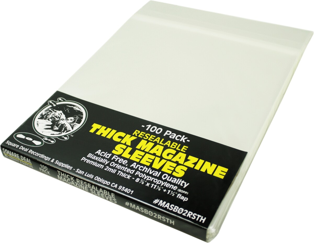 (100) Thick Magazine Sleeves – Resealable Premium 2mil Archival Quality Covers