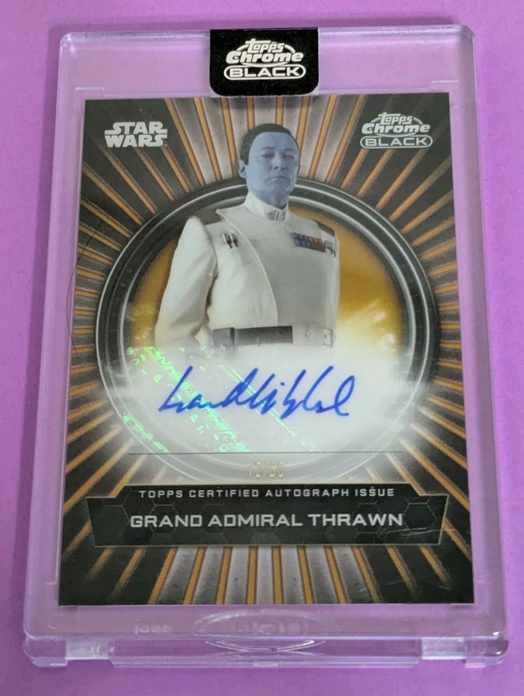 2024 Star Wars Chrome Black Lars Mikkelsen As Admiral Thrawn Gold Duality 12/50