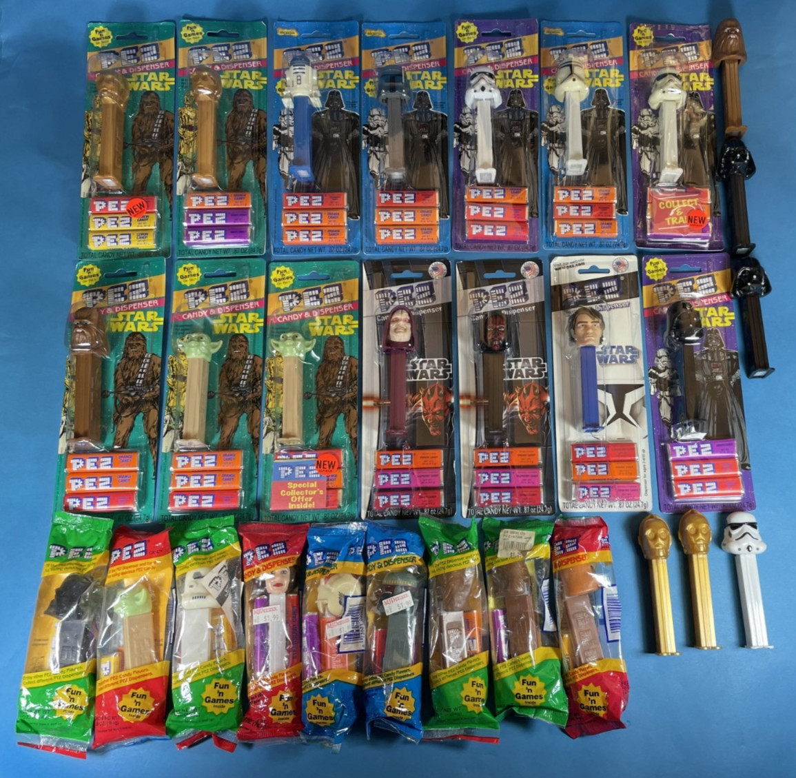 Star Wars PEZ Dispensers Lot Of 29- NEW Mostly Sealed in Original Packaging MINT