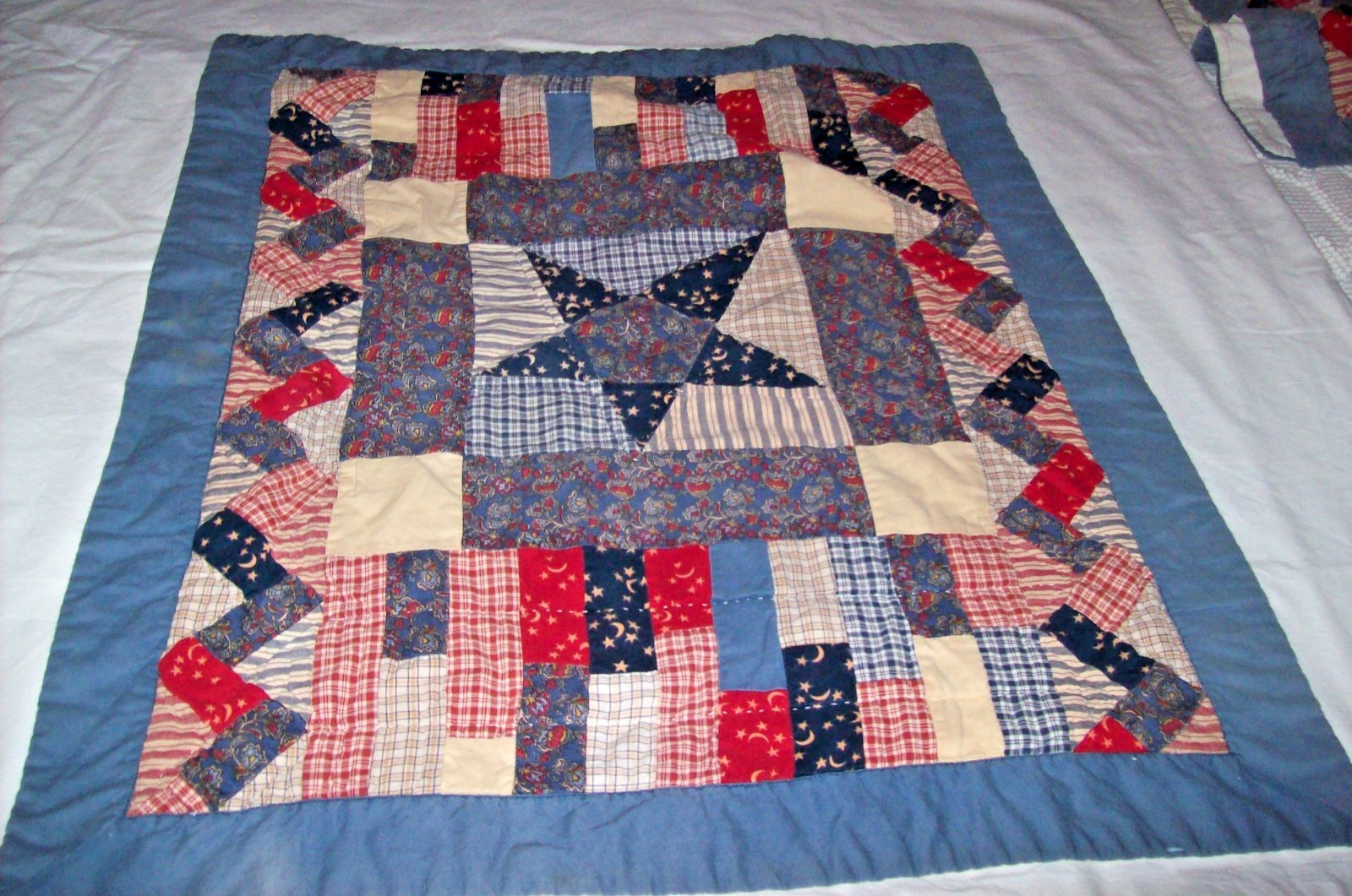 Vintage Patchwork Hand Quilted Pillow Sham Pa Estate