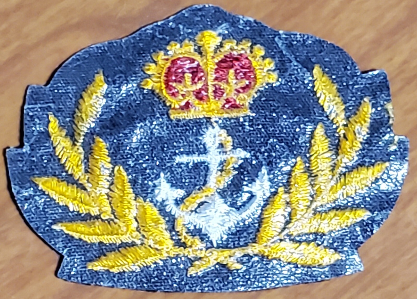 UK Britain British – Royal Navy Patch Badge Ship Battleship War Anchor Crown