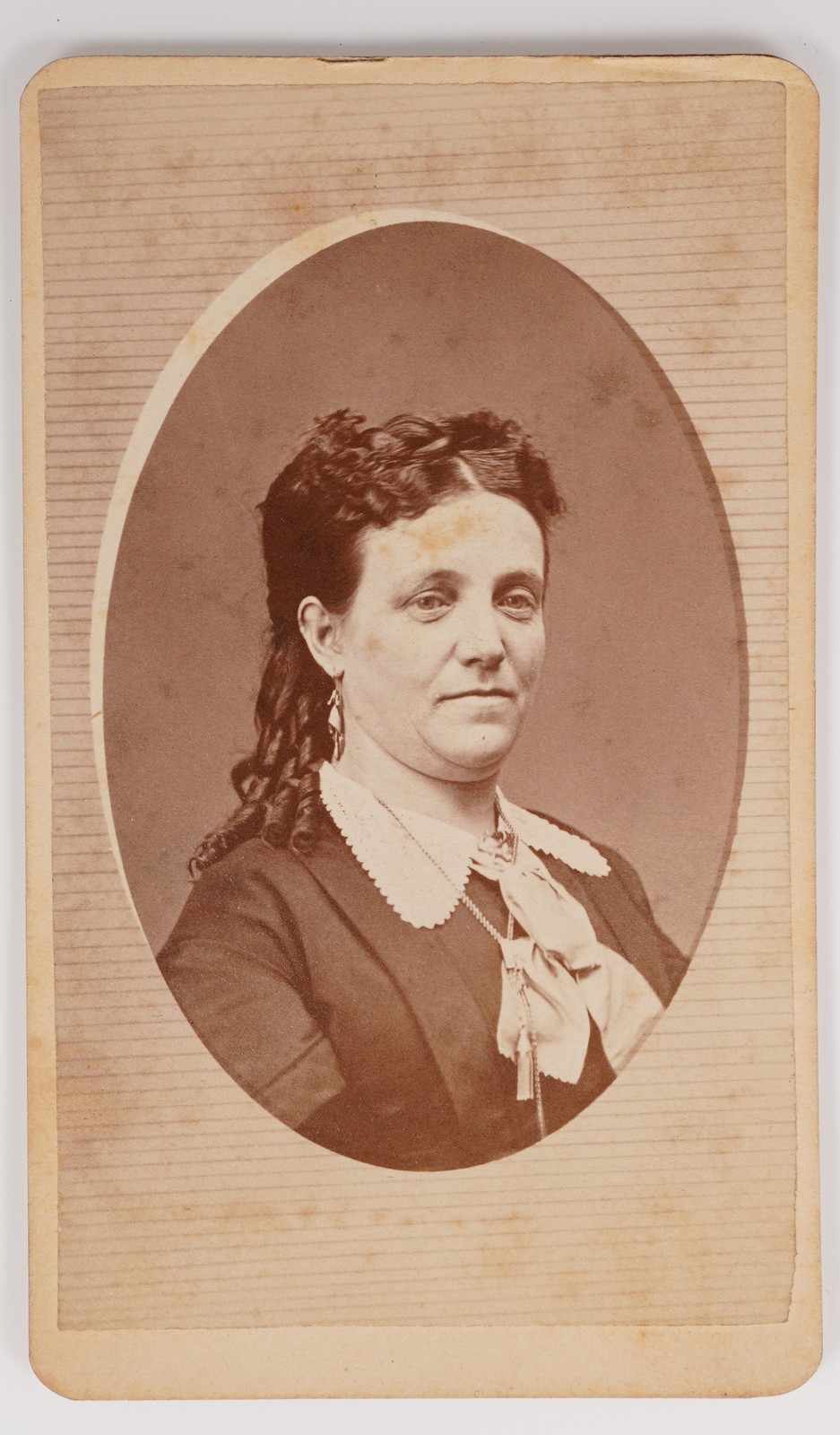 Antique CDV J. Harper Gorgeous Victorian Lady Sarah M. Frybarger Greenville Ohio