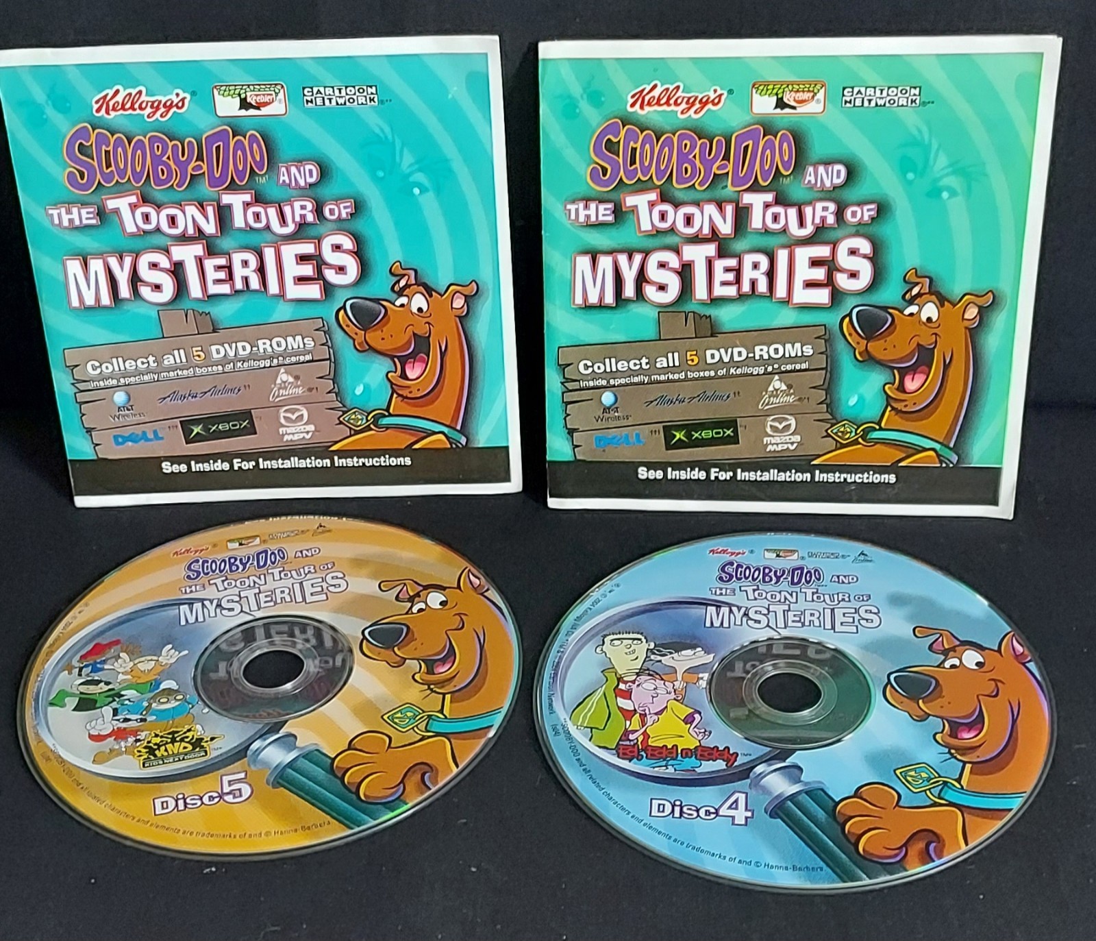Lot Of 2 Scooby-Doo Toon Tour of Mysteries Discs 4 & 5 Kellogg’s Promo CD-ROM