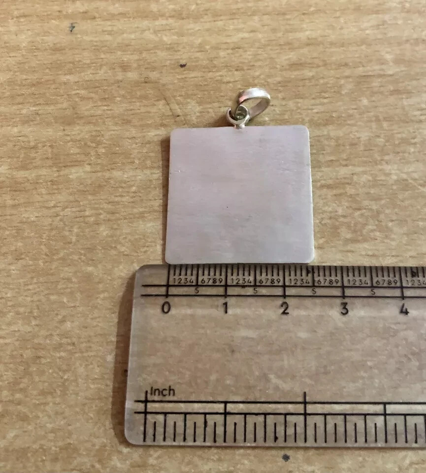 999 Pure Silver Hindu Religious Solid Square Sheet Pendant 1 Pc 1 inch, For Rahu