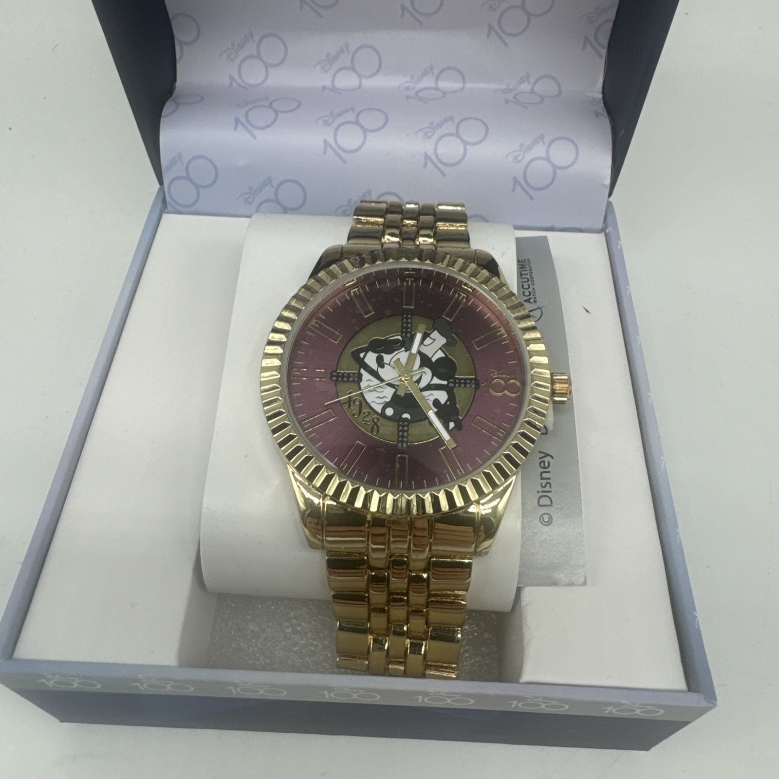 Disney 100 Anniversary Mickey Mouse Steamboat Willie Watch New In Box