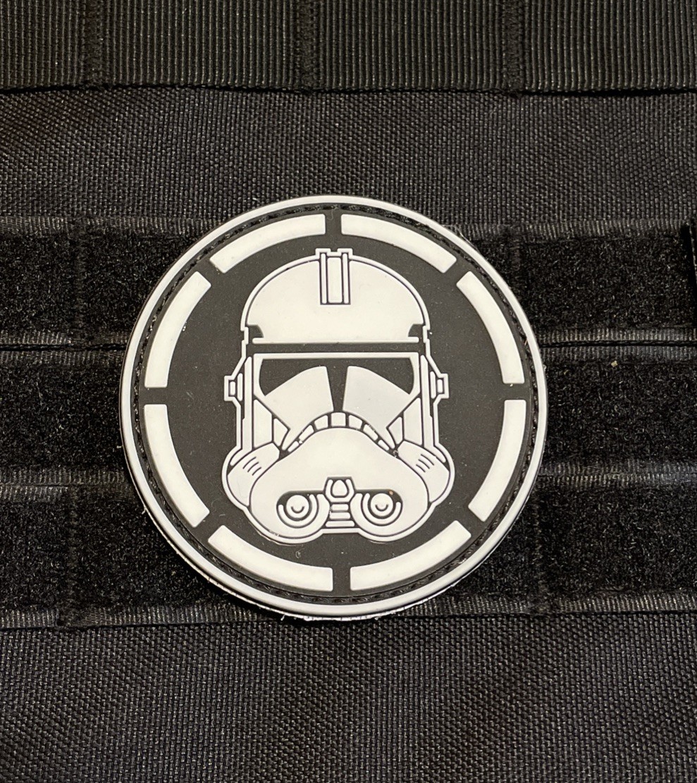 StormTrooper Helmet Galactic Empire Star Wars Tactical Patch PVC 3D White