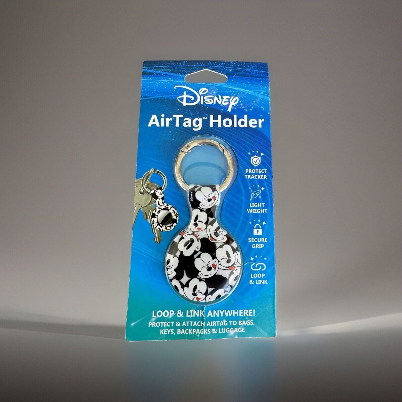 Air Tag Holder Disney Mickey Mouse Protective For Apple Keychain Ring Clip