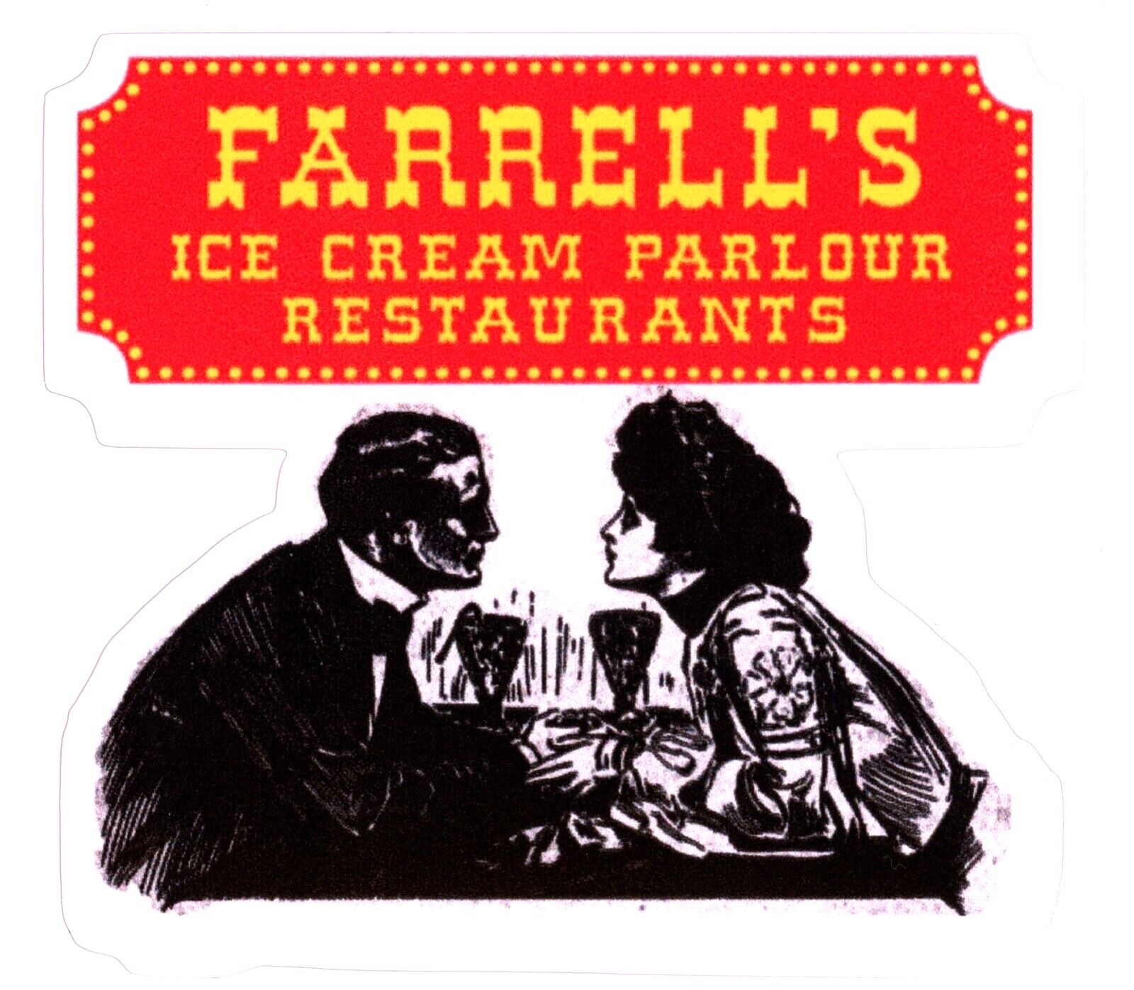Farrell’s Ice Cream Parlour Restaurants Logo Sticker (Reproduction)
