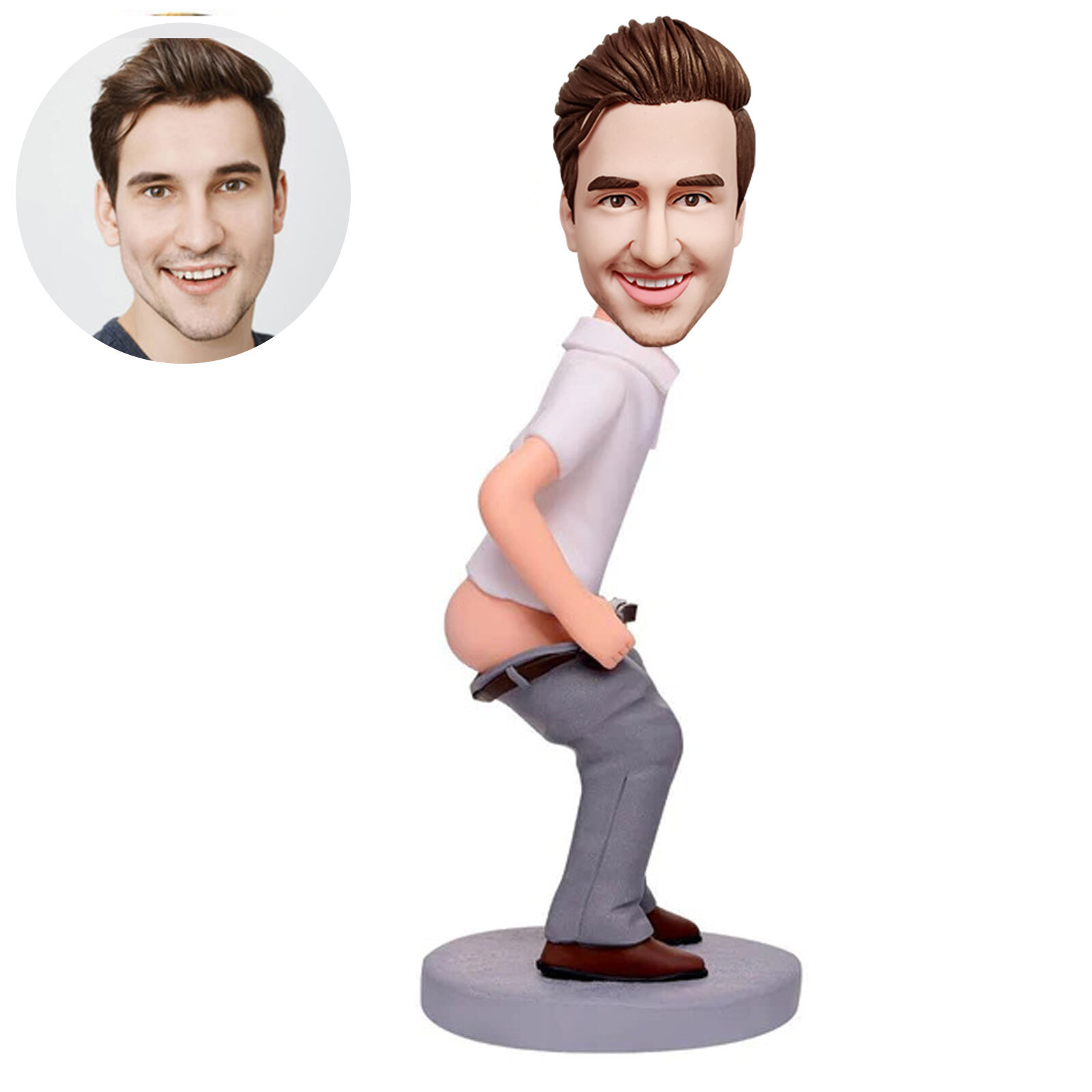Humorous Man Wearing Pants Custom Bobblehead Custom Bobble Head Figures