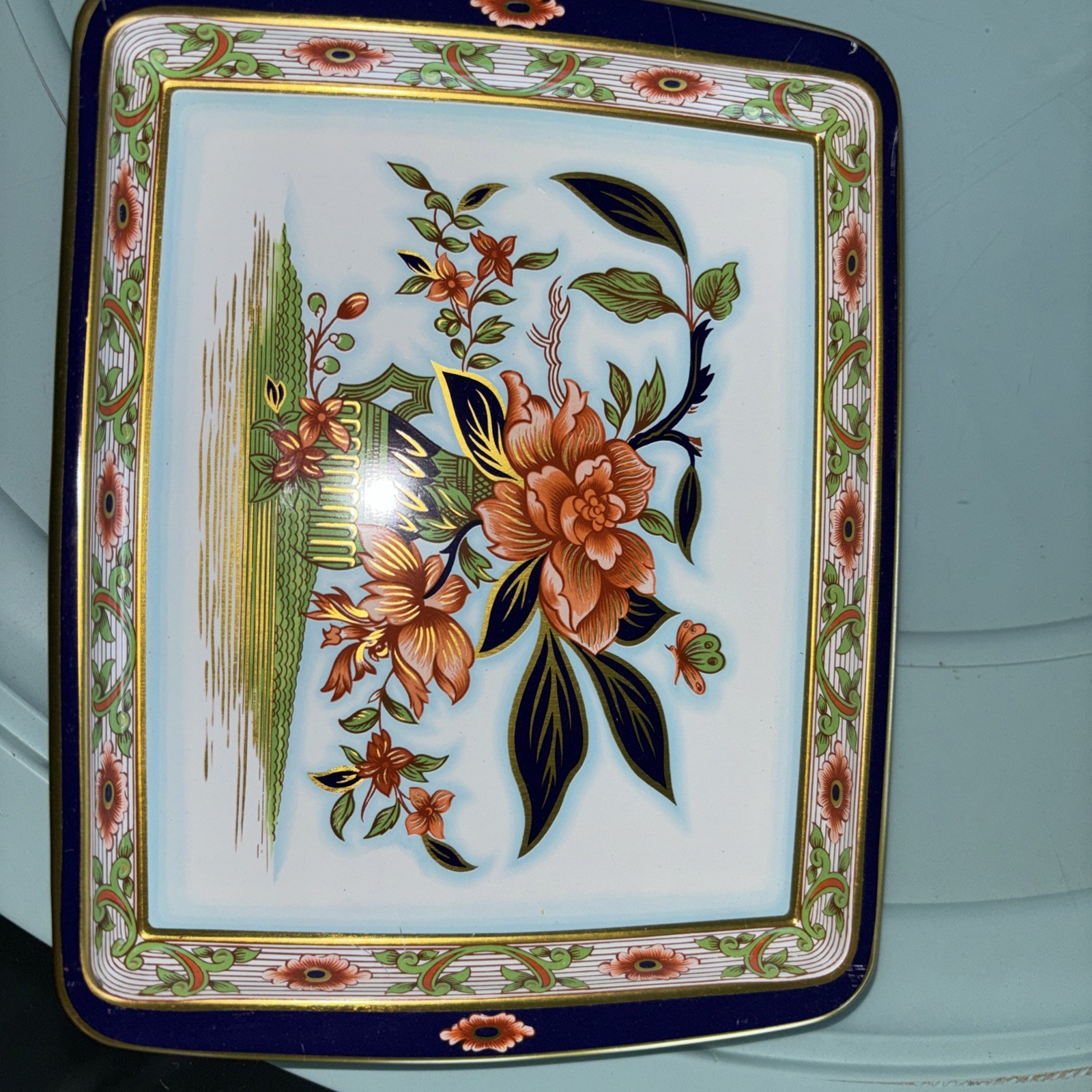 Daher Vintage Decorated Ware Flowered Tray Made in England 7″x6″
