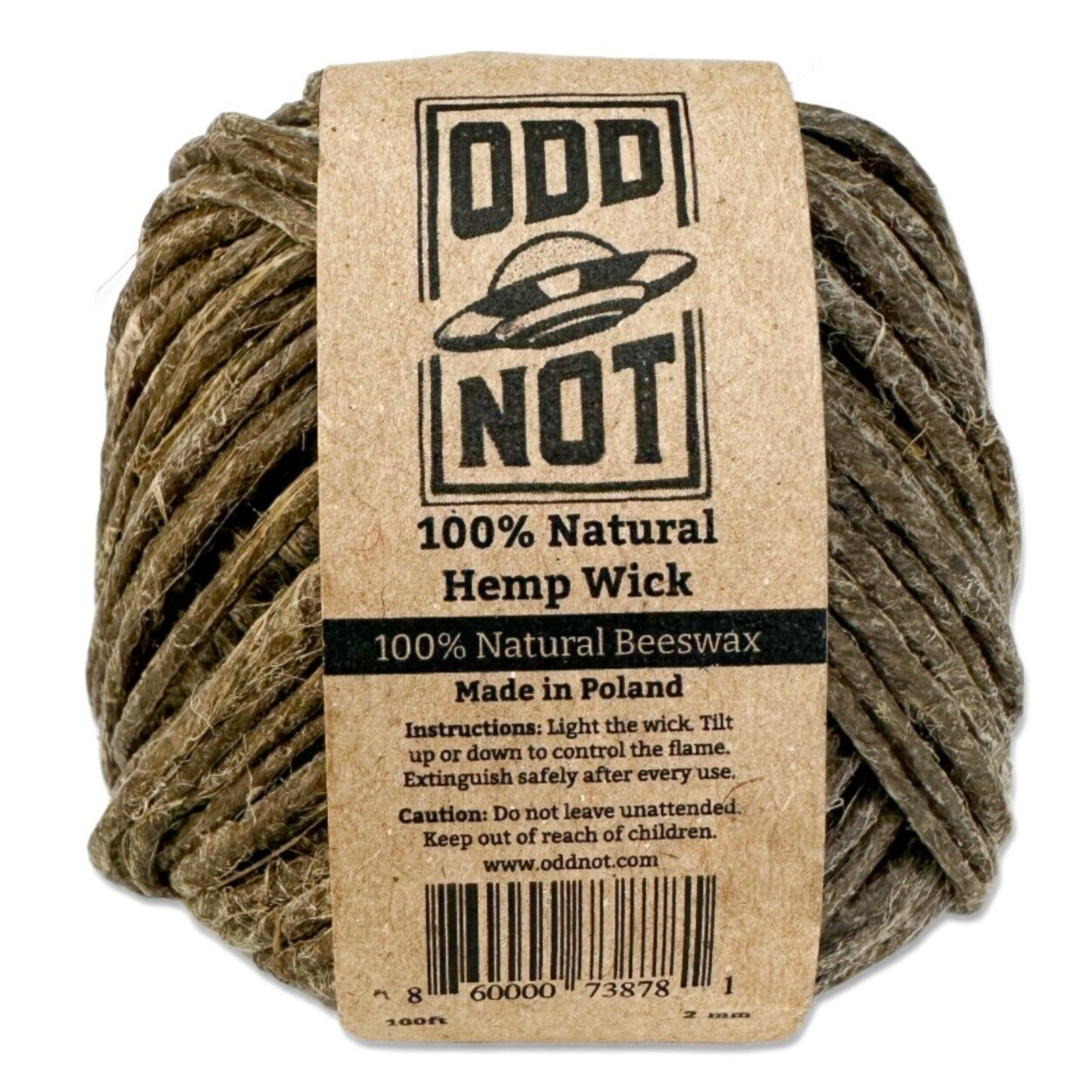 Thick Hemp Wick 100ft – 100% Natural Unbleached Hemp Lighter 2mm Made in Poland
