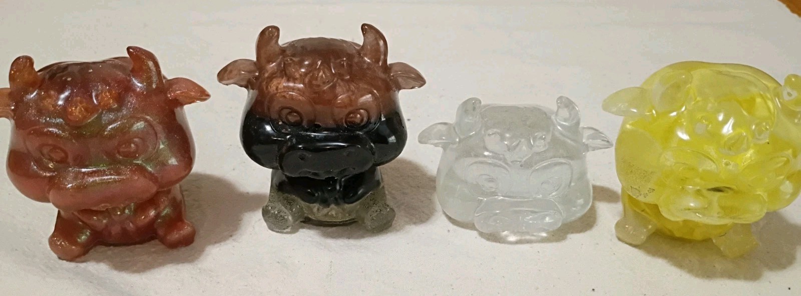 Lot Of Hand Made Epoxy Resin Cows