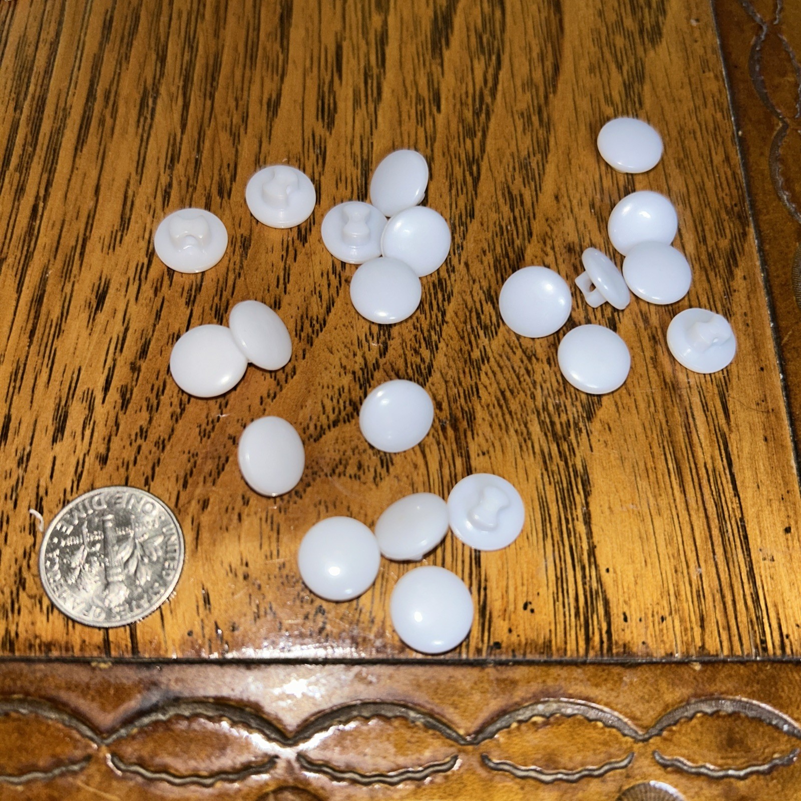 Sewing Buttons Bright White Small Shank 10 mm- Lot 21