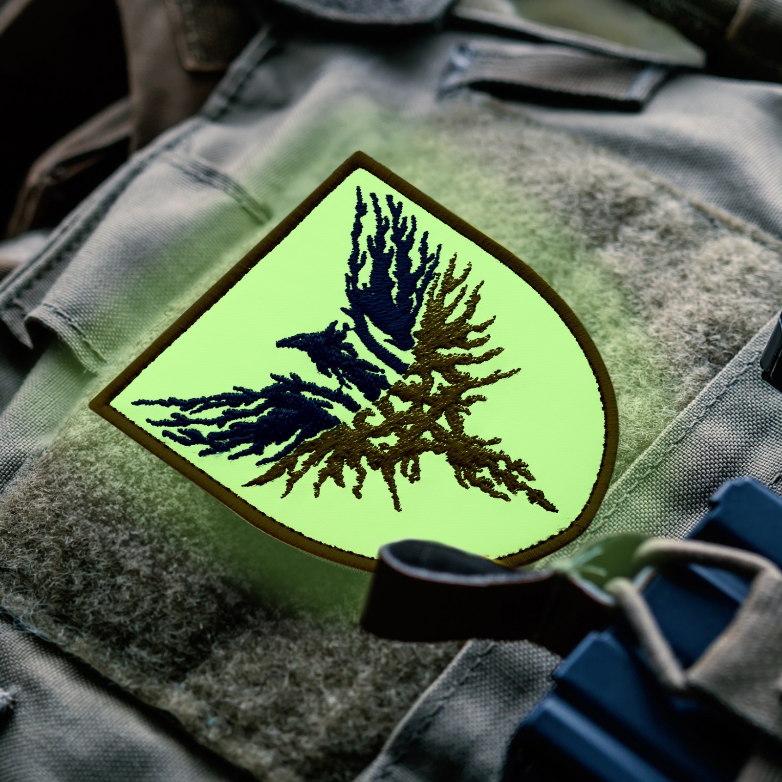 Glow in the Dark Phoenix Patch Yellow & Blue Embroidery 8х9.5 cm