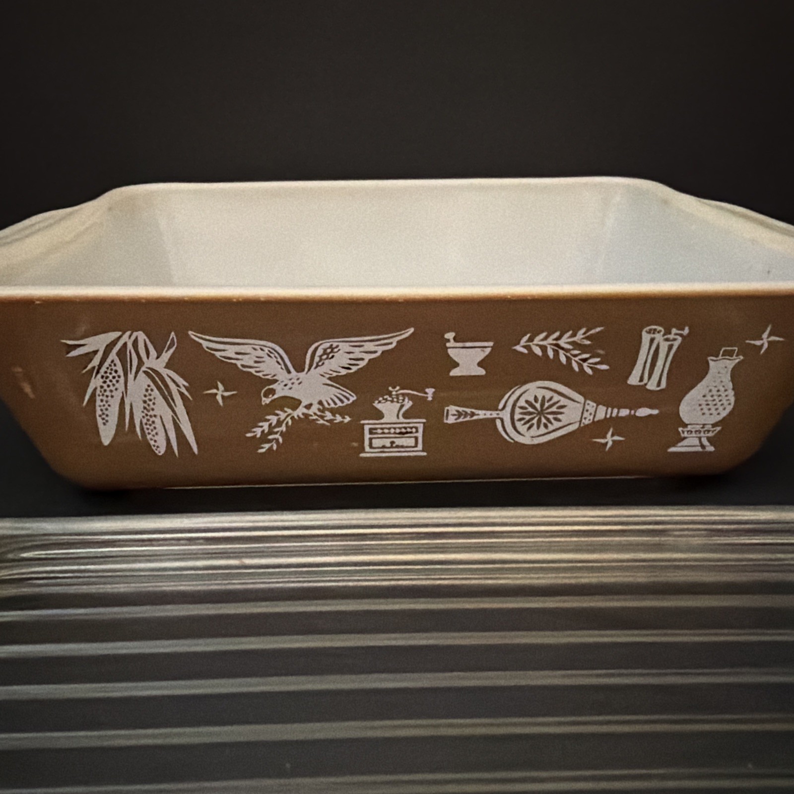 Original Vintage PYREX 1962 “EARLY AMERICAN” Covered Casserole Dish 503 RARE