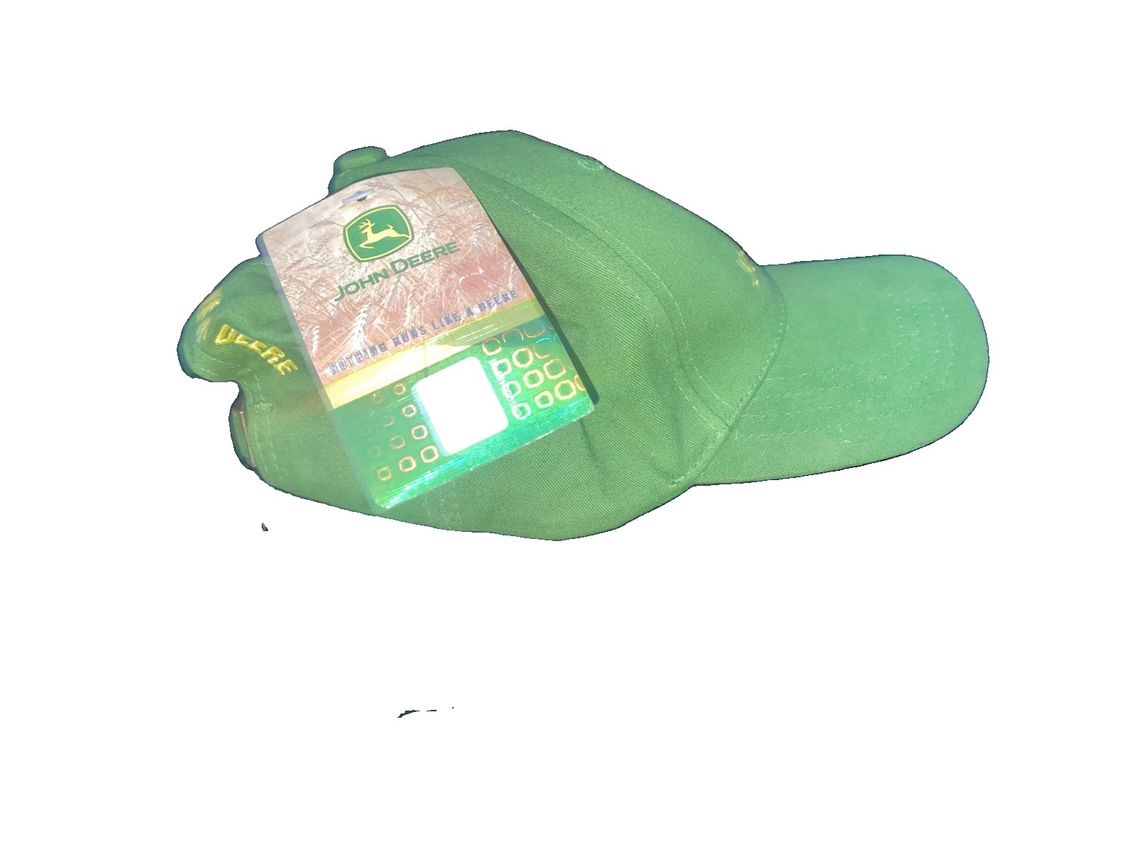 John Deere Green Adjustable Baseball Cap Hat w/ Yellow Logo, Agriculture Theme
