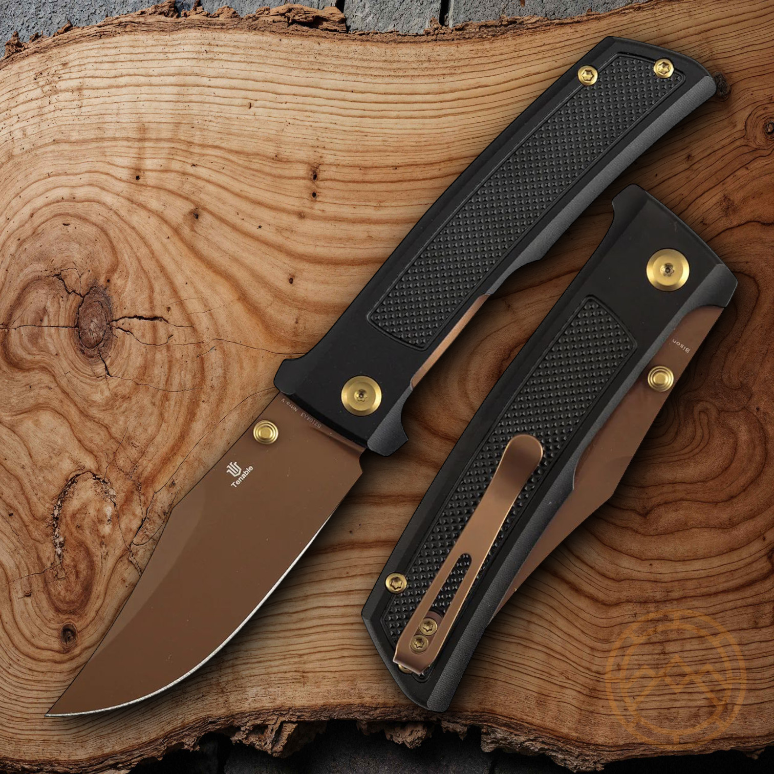Tenable Knives Bison Folding Knife 3.25″ Nitro V Steel Blade Aluminum Handle