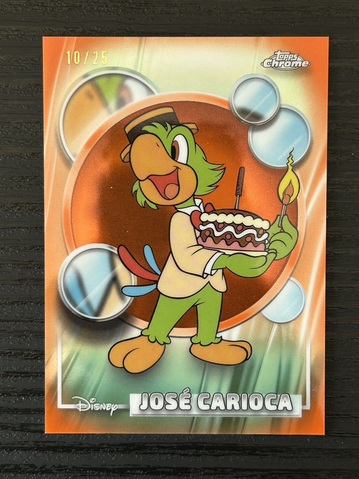 2026 Disney Chrome Jose Carioca True Orange Refractor /25 Three Caballeros