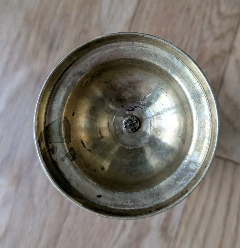 Solid Brass Candlestick Holder 6.75” Tall Round Base 5/8″ Opening