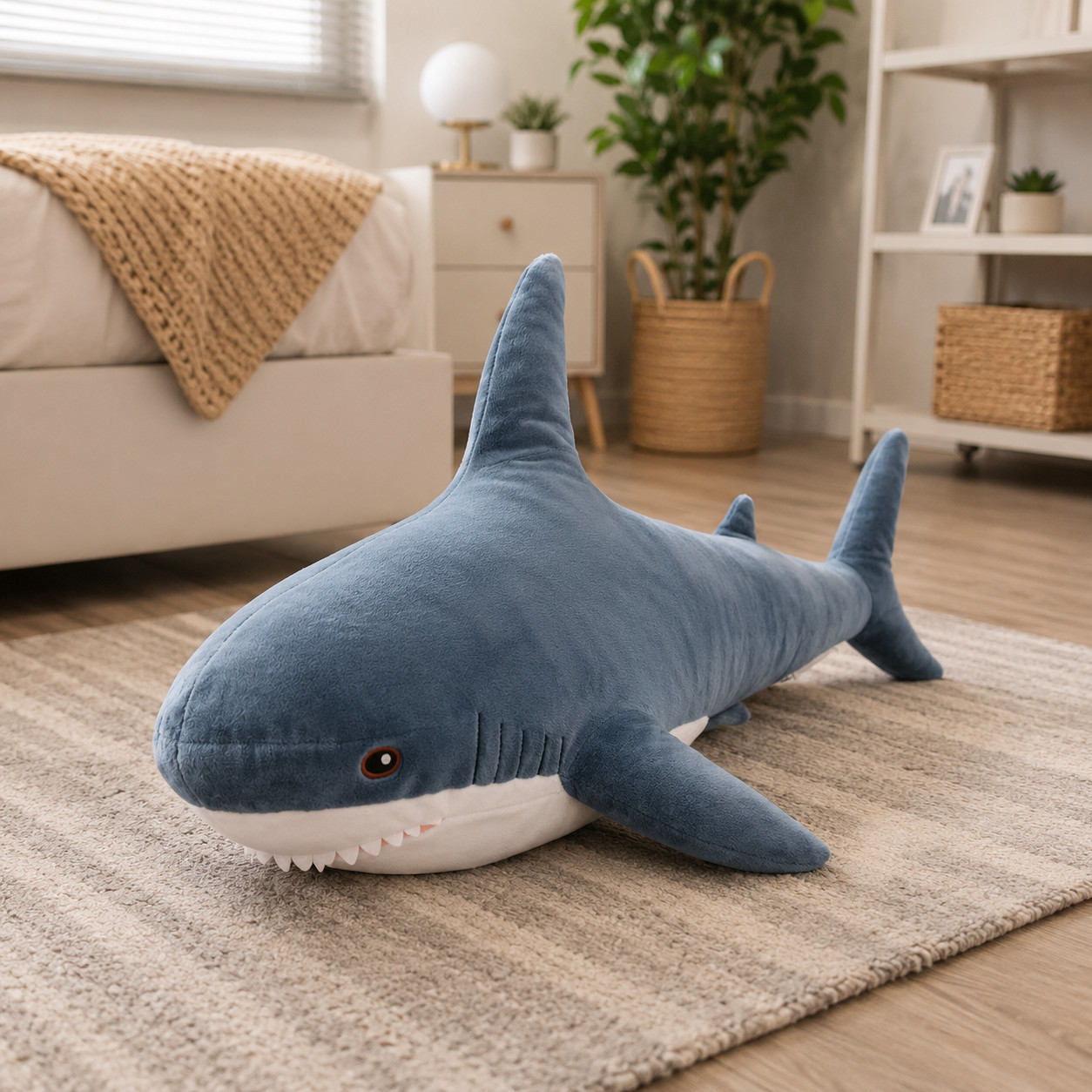 40cm Cute Shark Plush Toy Soft Stuffed Animal Reading Pillow Cushion Gift
