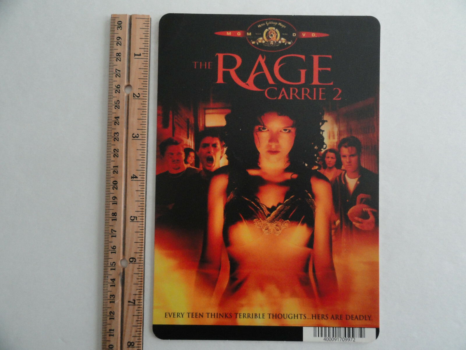 THE RAGE CARRIE 2 – BLOCKBUSTER VIDEO BACKER CARD 5″X8″ -NO MOVIE