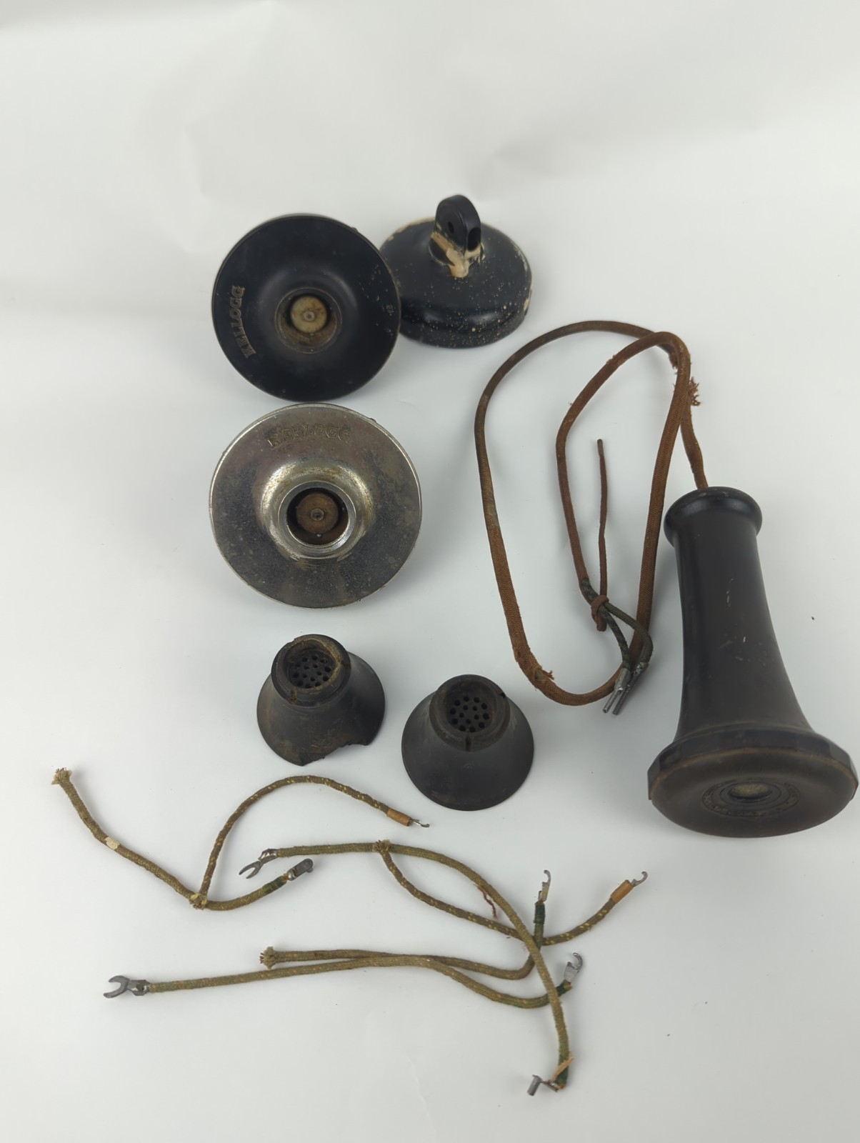 Vintage Kellogg Candlestick telephone Receiver And 2 Mouthpiece Plus More Parts