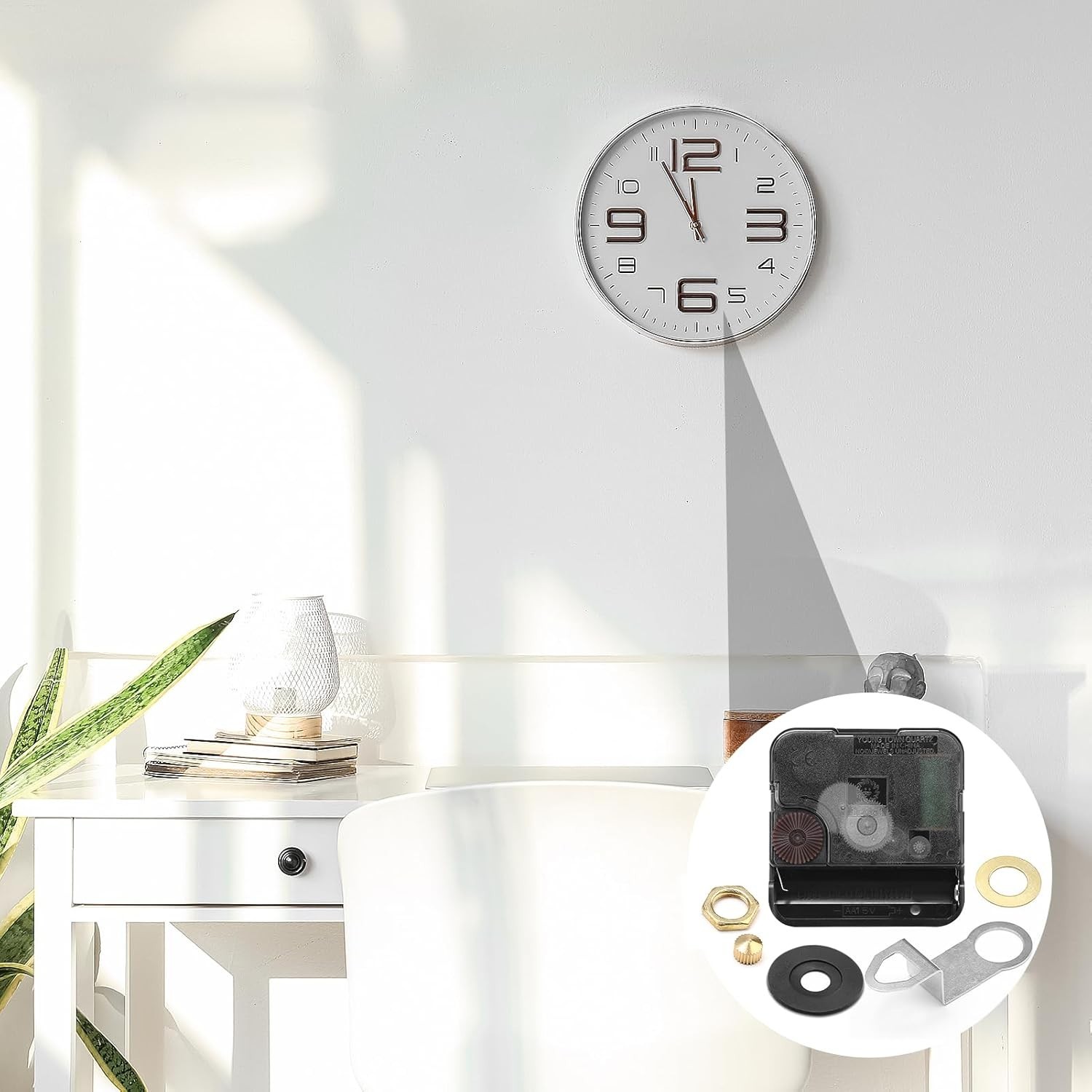 Durable Quartz Clock Movement Replacement Set – Easy Installation Included