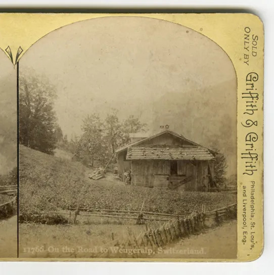 Stereoview Photograh Road to Wengernalp Switzerland c1900 Griffith & Griffith