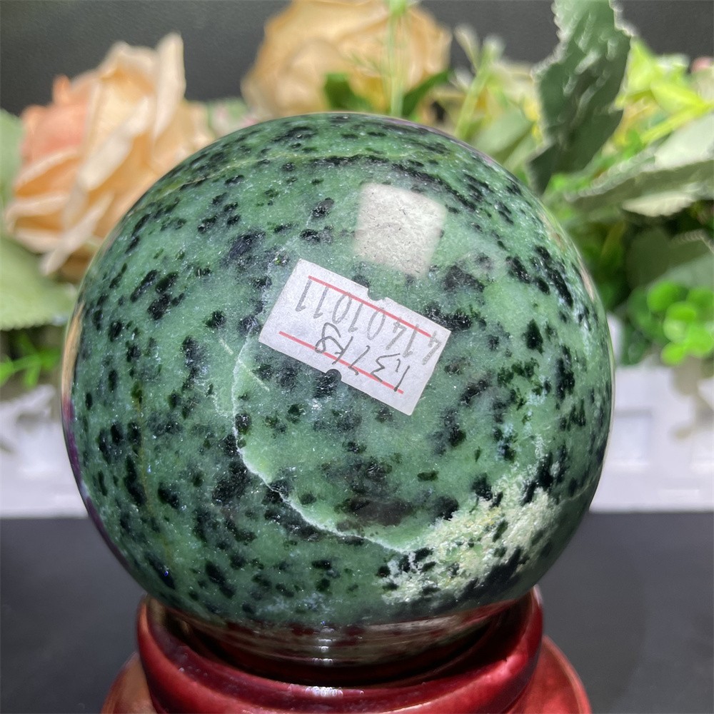 3LB 3.5″Natural Ruby In Zoisite Sphere Ball Crystal Heal Reiki Quartz Mineral