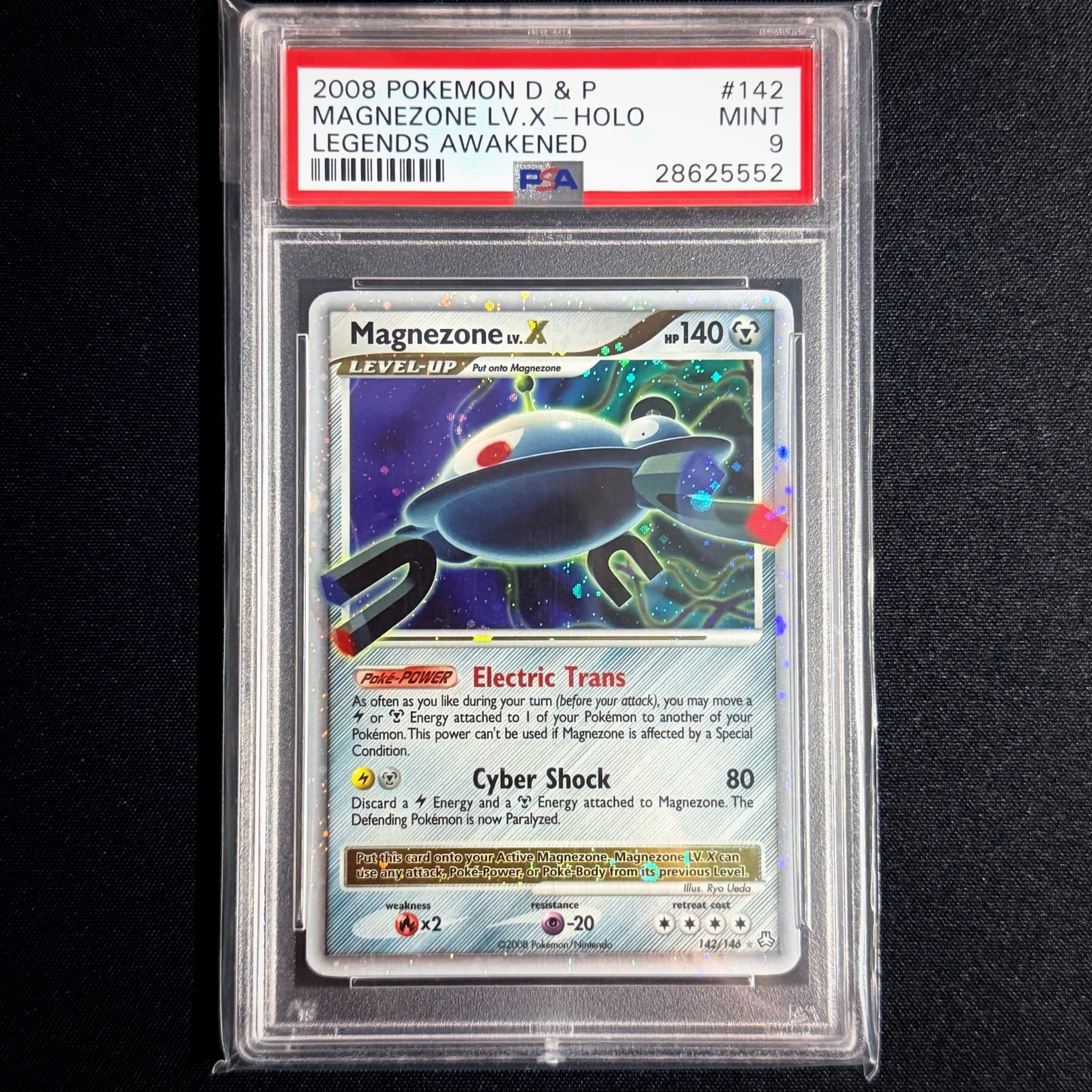 Pokemon TCG Magnezone LV.X holo 142/146 D&P Legends Awakened 2008 MINT PSA 9