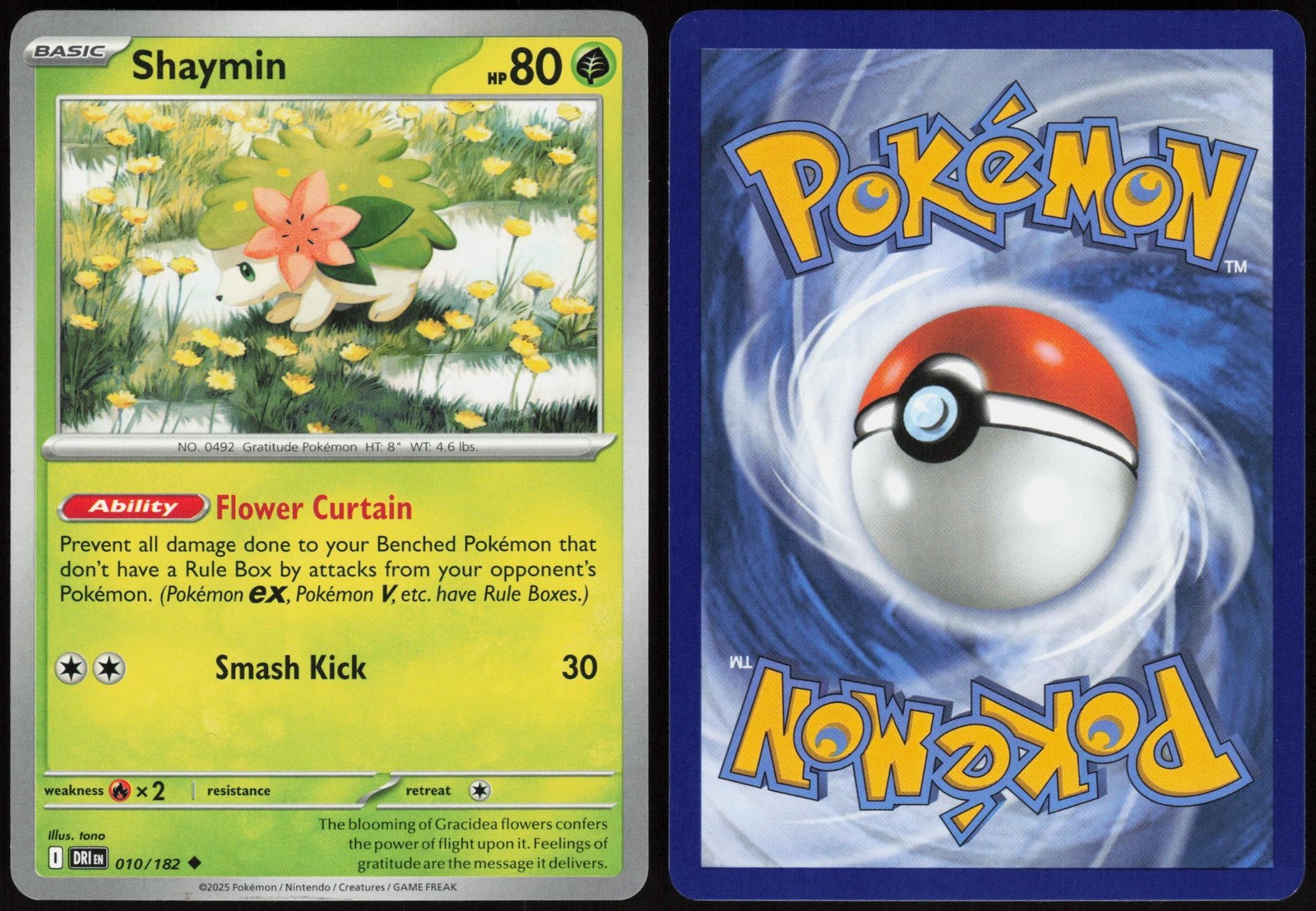 Shaymin 010/182 Destined Rivals Uncommon Pokemon tono Near Mint