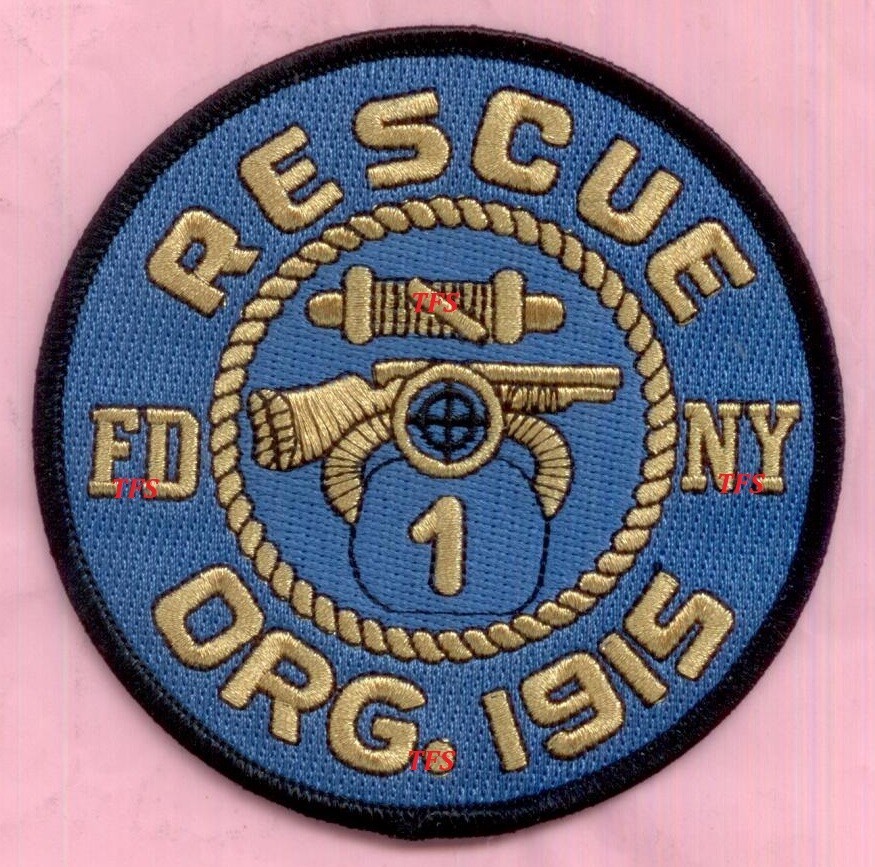 New York City Fire Dept Rescue 1 Patch – Round Blue – Orig 1915