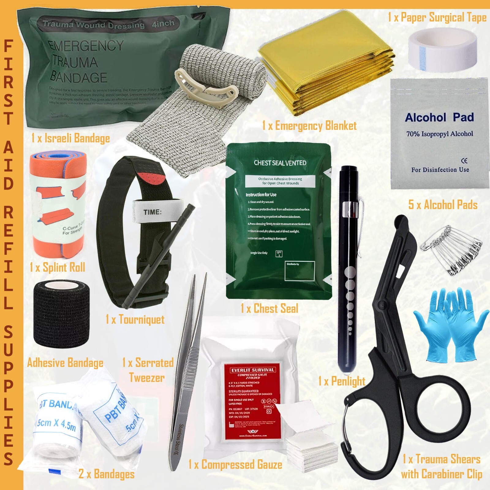 IFAK Tactical Emergency First Aid Kit Survival Trauma Kit Camping Hunting Car